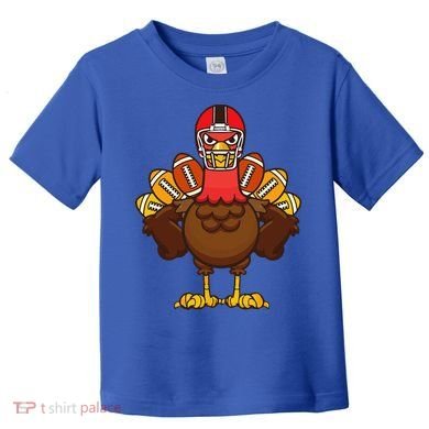 Cool Thanksgiving Football Gobble Player Turkey Gift Toddler T-Shirt
