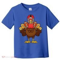 Cool Thanksgiving Football Gobble Player Turkey Gift Toddler T-Shirt thumb 0