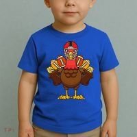 Cool Thanksgiving Football Gobble Player Turkey Gift Toddler T-Shirt thumb 2