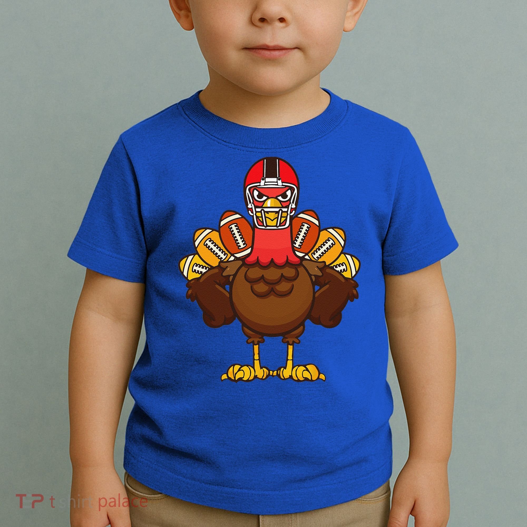 Cool Thanksgiving Football Gobble Player Turkey Gift Toddler T-Shirt