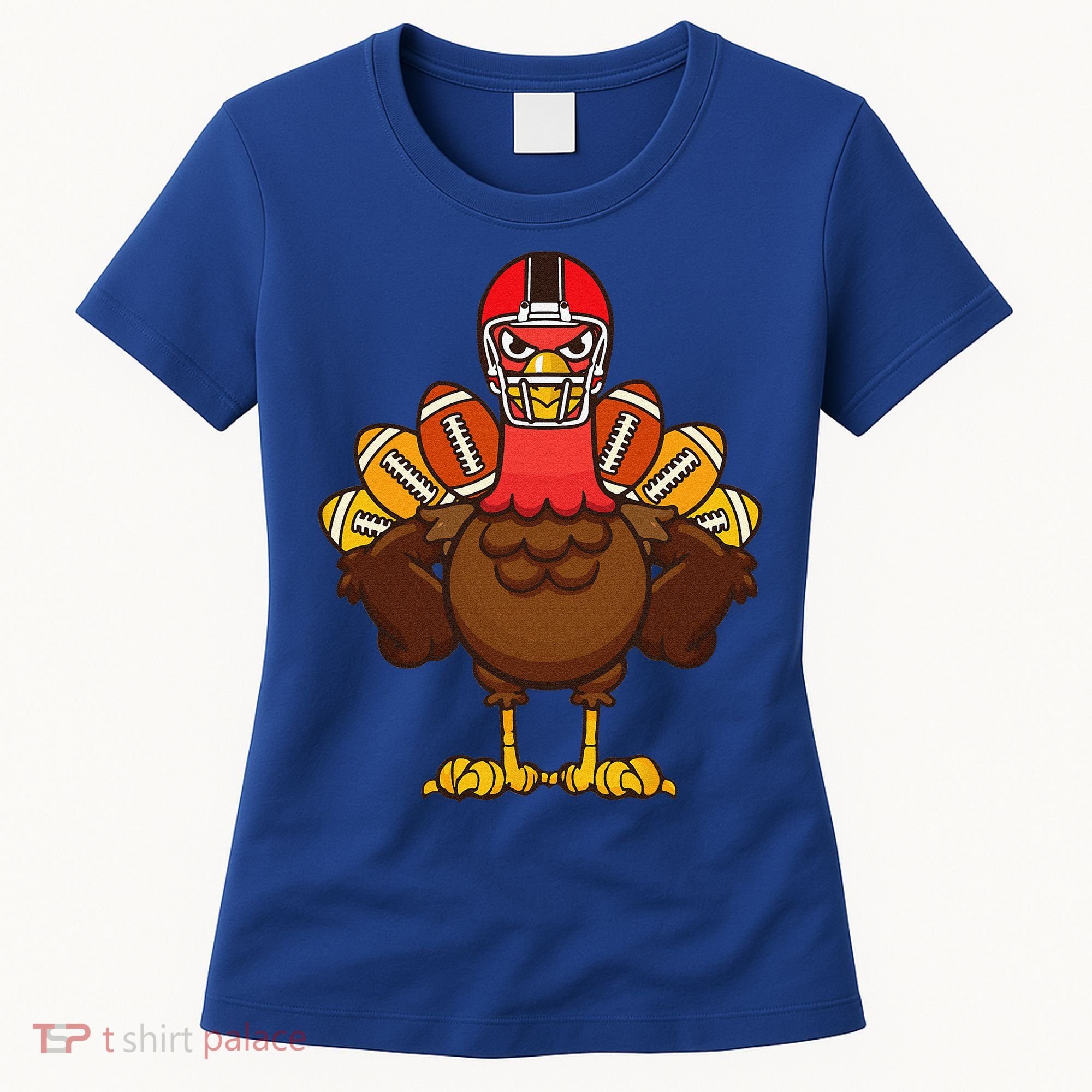 Cool Thanksgiving Football Gobble Player Turkey Gift Women's T-Shirt