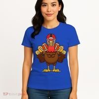 Cool Thanksgiving Football Gobble Player Turkey Gift Women's T-Shirt thumb 4
