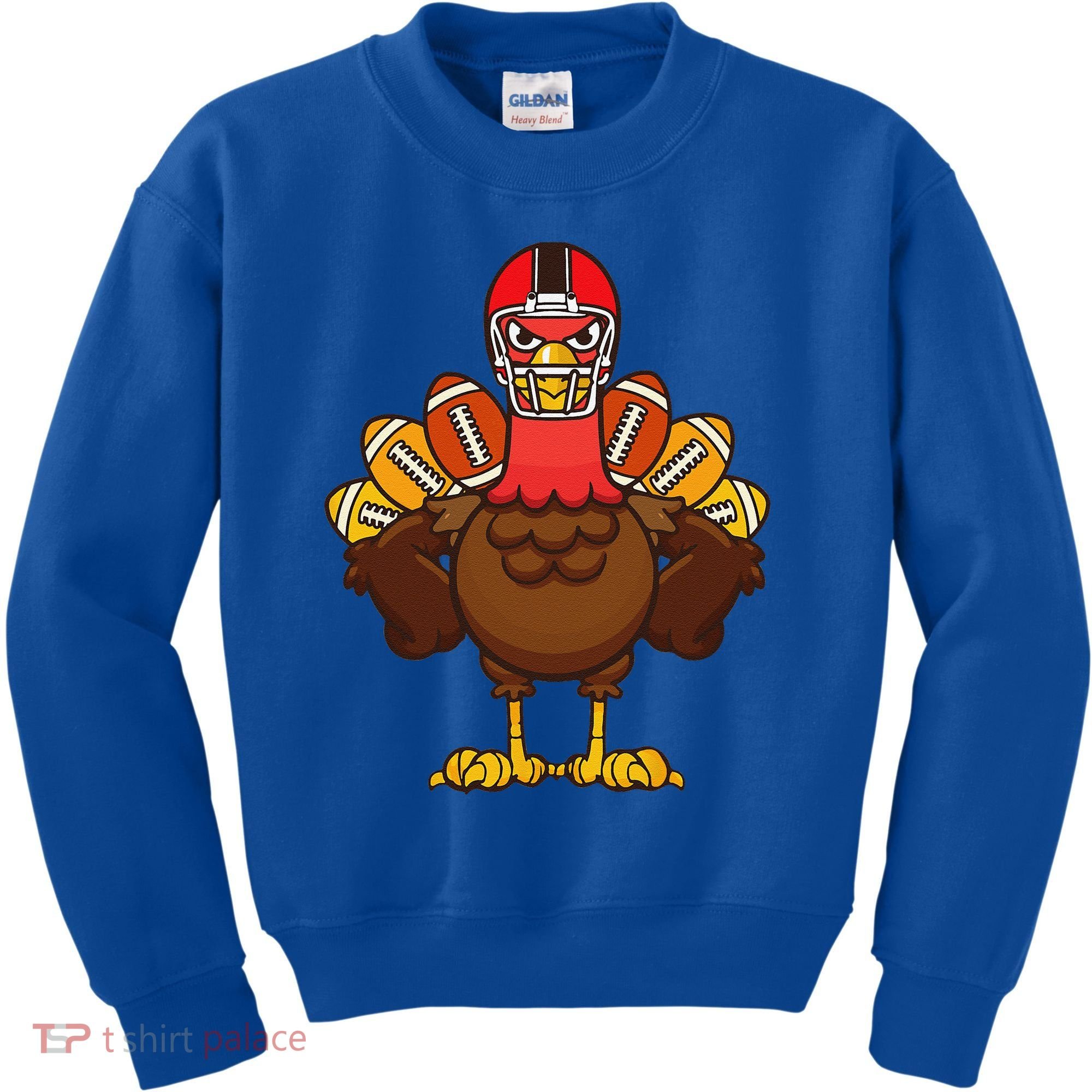 Cool Thanksgiving Football Gobble Player Turkey Gift Kids Sweatshirt