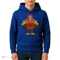 Cool Thanksgiving Football Gobble Player Turkey Gift Kids Hoodie thumb 4