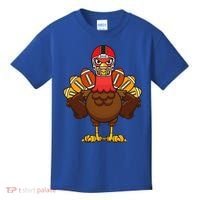 Cool Thanksgiving Football Gobble Player Turkey Gift Kids T-Shirt thumb 0