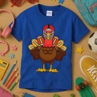 Cool Thanksgiving Football Gobble Player Turkey Gift Kids T-Shirt thumb 3