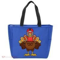 Cool Thanksgiving Football Gobble Player Turkey Gift Tote Bag thumb 0