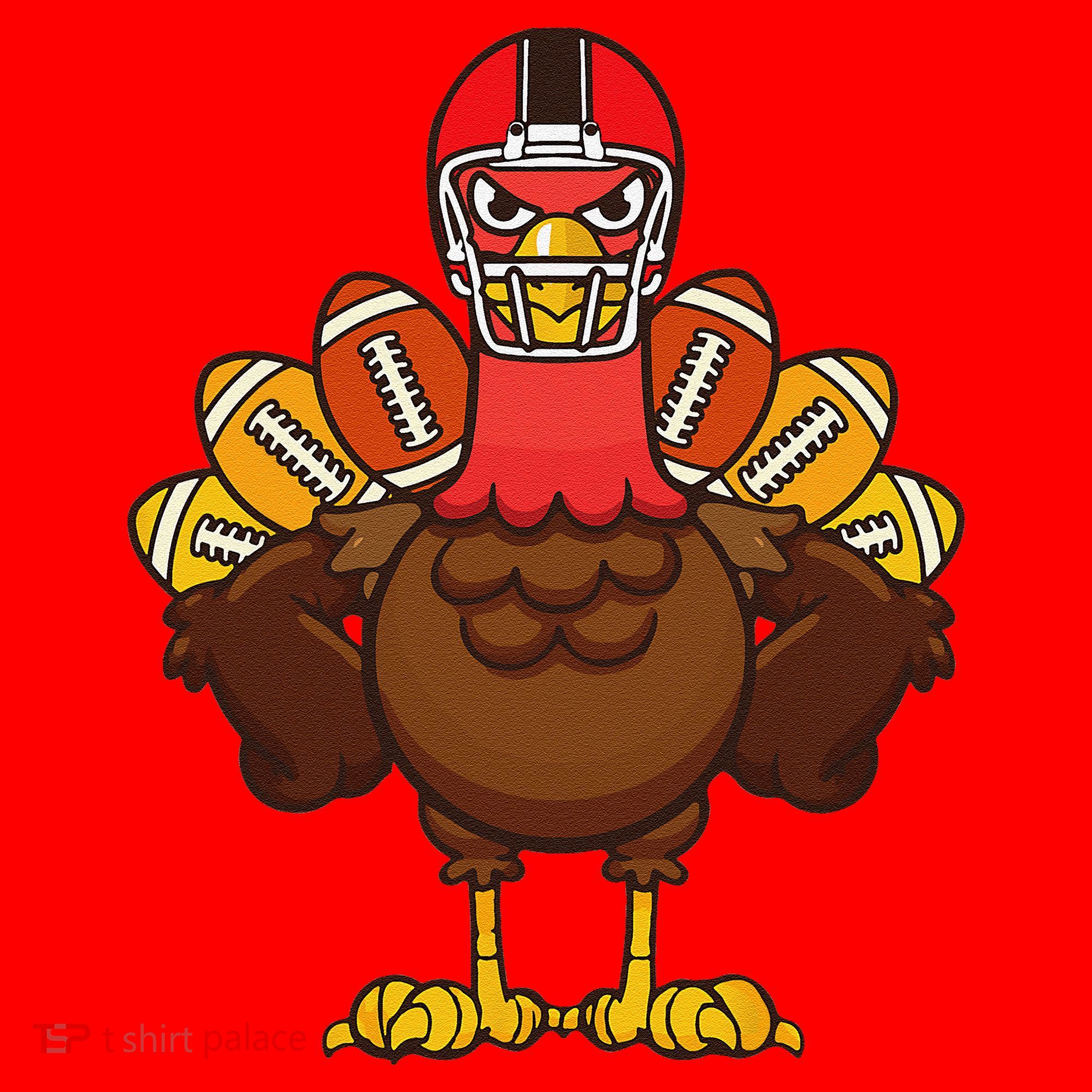 Cool Thanksgiving Football Gobble Player Turkey Gift Santa Hat