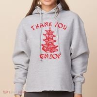 Chinese Takeaway Food Thank You Enjoy Ladies Heavyweight Boxy Pullover Hoodie thumb 0