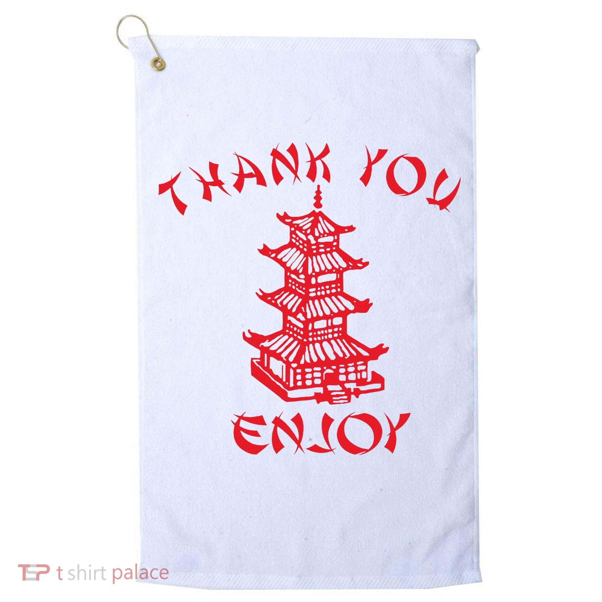 Chinese Takeaway Food Thank You Enjoy Golf Towel
