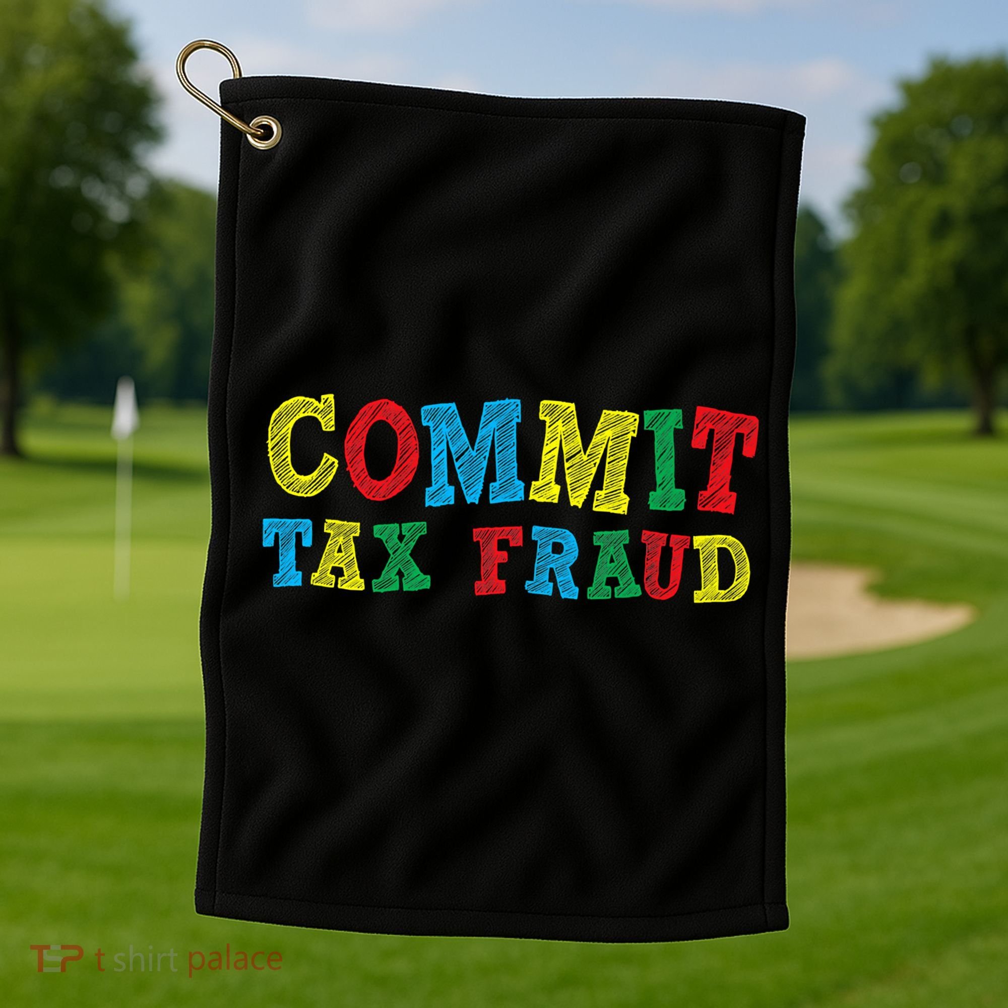 Commit Tax Fraud Funny Golf Towel