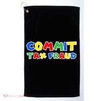 Commit Tax Fraud Funny Golf Towel thumb 0