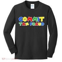 Commit Tax Fraud Funny Kids Long Sleeve Shirt thumb 0