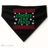 Commit Tax Fraud Ugly Christmas Tacky Holiday USA-Made Doggie Bandana thumb 0