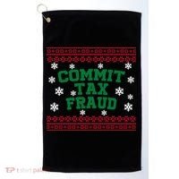 Commit Tax Fraud Ugly Christmas Tacky Holiday Golf Towel thumb 0