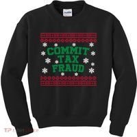 Commit Tax Fraud Ugly Christmas Tacky Holiday Kids Sweatshirt thumb 0