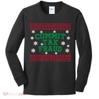 Commit Tax Fraud Ugly Christmas Tacky Holiday Kids Long Sleeve Shirt thumb 0