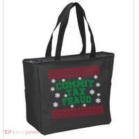 Commit Tax Fraud Ugly Christmas Tacky Holiday Tote Bag thumb 2