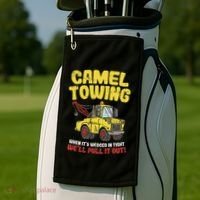 Camel Towing Funny Crude Tow Truck Recovery Workers Gift Golf Towel thumb 2