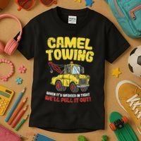 Camel Towing Funny Crude Tow Truck Recovery Workers Gift Kids T-Shirt thumb 3