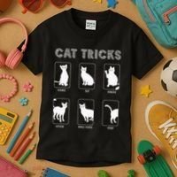 Cat Tricks Funny Kitten Kitty Pet Owner Gift Kids T-Shirt thumb 3