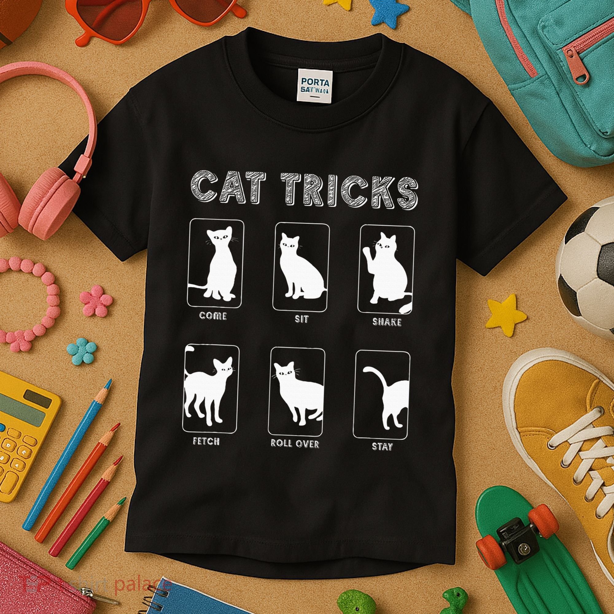 Cat Tricks Funny Kitten Kitty Pet Owner Gift Kids T-Shirt