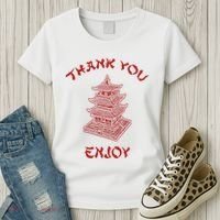 Chinese Takeout Food Thank You Box For Chef Asian Cuisine Women's T-Shirt thumb 3