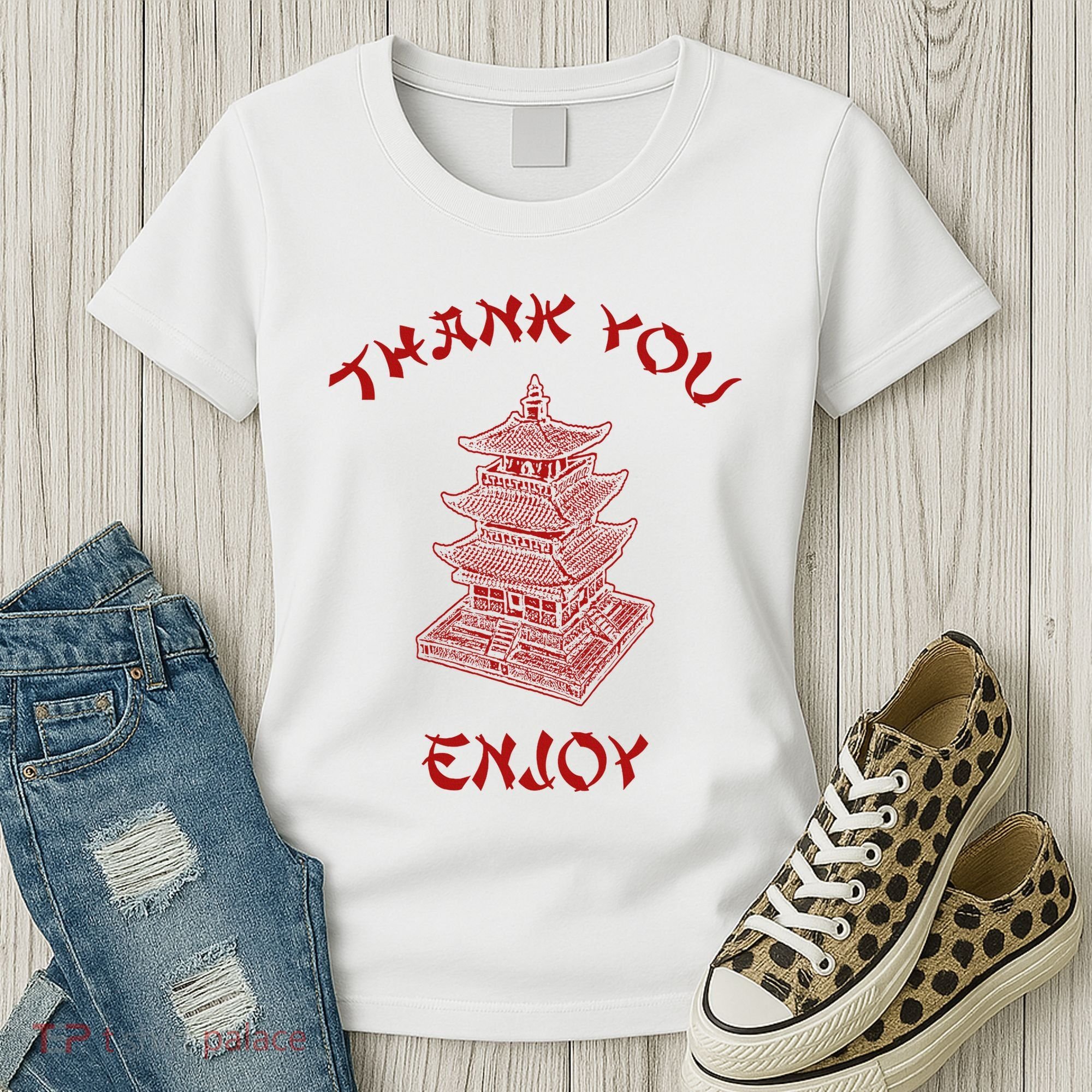 Chinese Takeout Food Thank You Box For Chef Asian Cuisine Women's T-Shirt