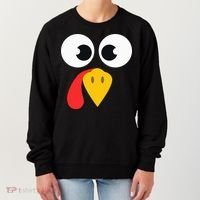 Cute Turkey Face Matching Family Costume Thanksgiving Day Women's Sweatshirt thumb 0