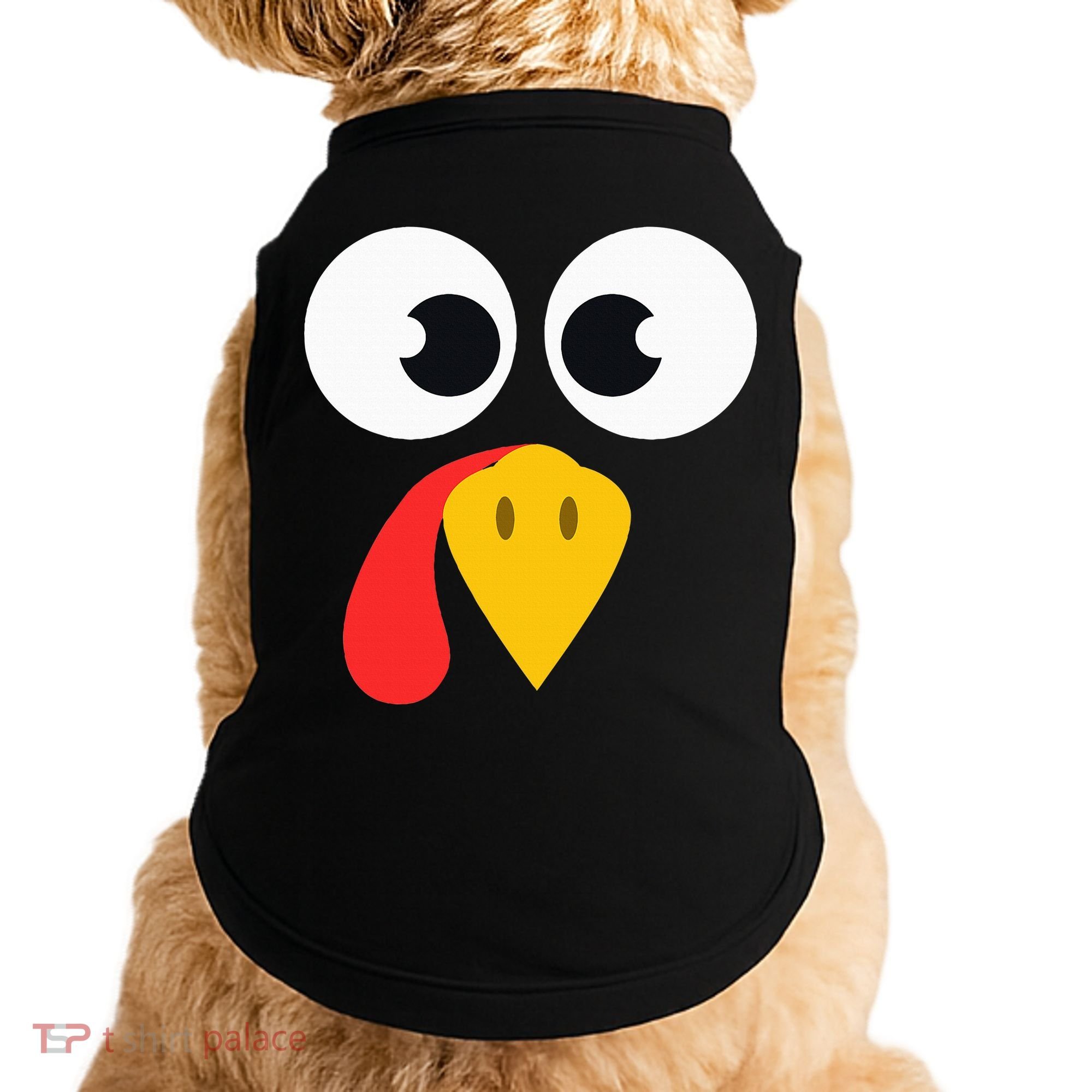 Cute Turkey Face Matching Family Costume Thanksgiving Day Doggie Tank