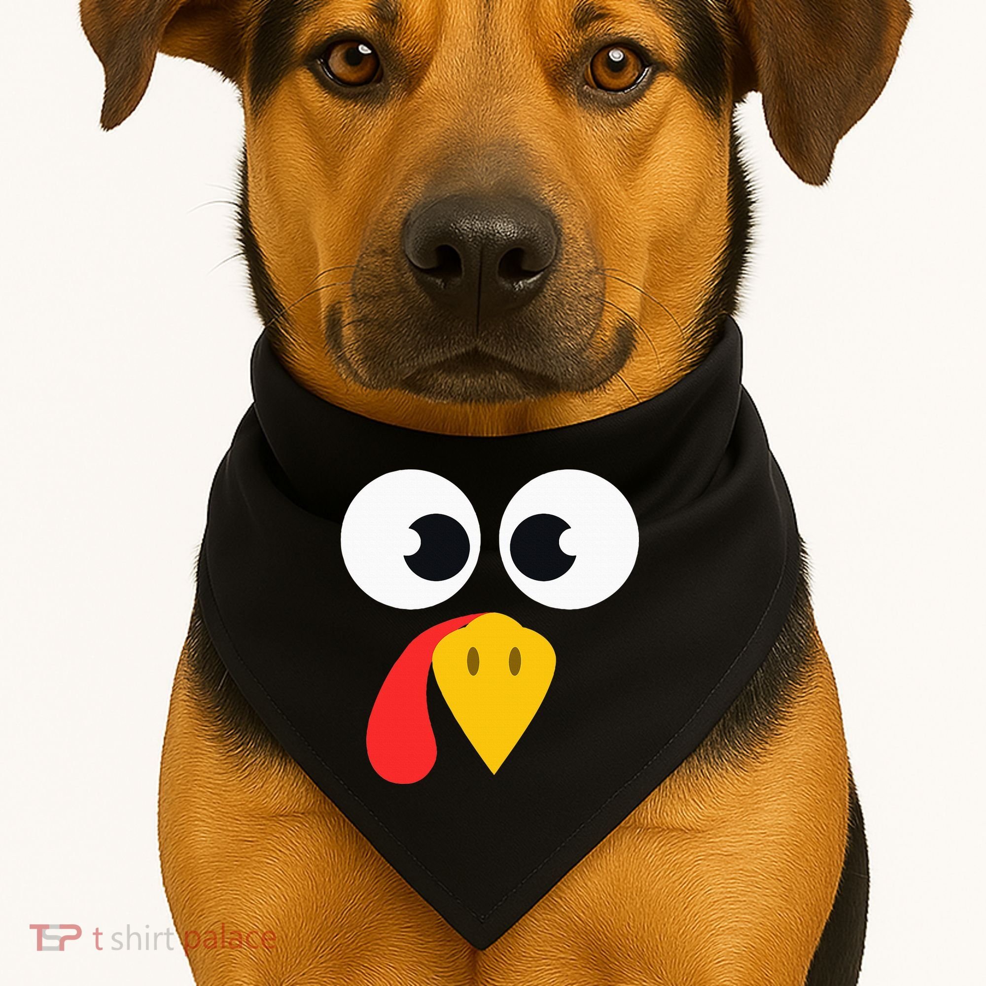 Cute Turkey Face Matching Family Costume Thanksgiving Day USA-Made Doggie Bandana