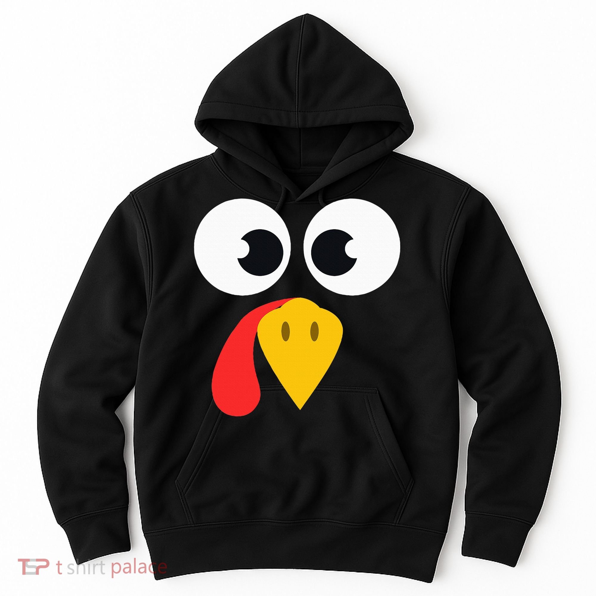 Cute Turkey Face Matching Family Costume Thanksgiving Day Hoodie