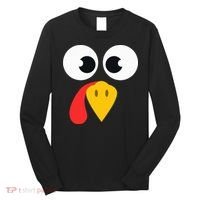 Cute Turkey Face Matching Family Costume Thanksgiving Day Long Sleeve Shirt thumb 0