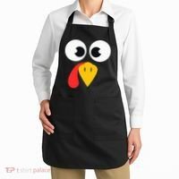 Cute Turkey Face Matching Family Costume Thanksgiving Day Apron thumb 2
