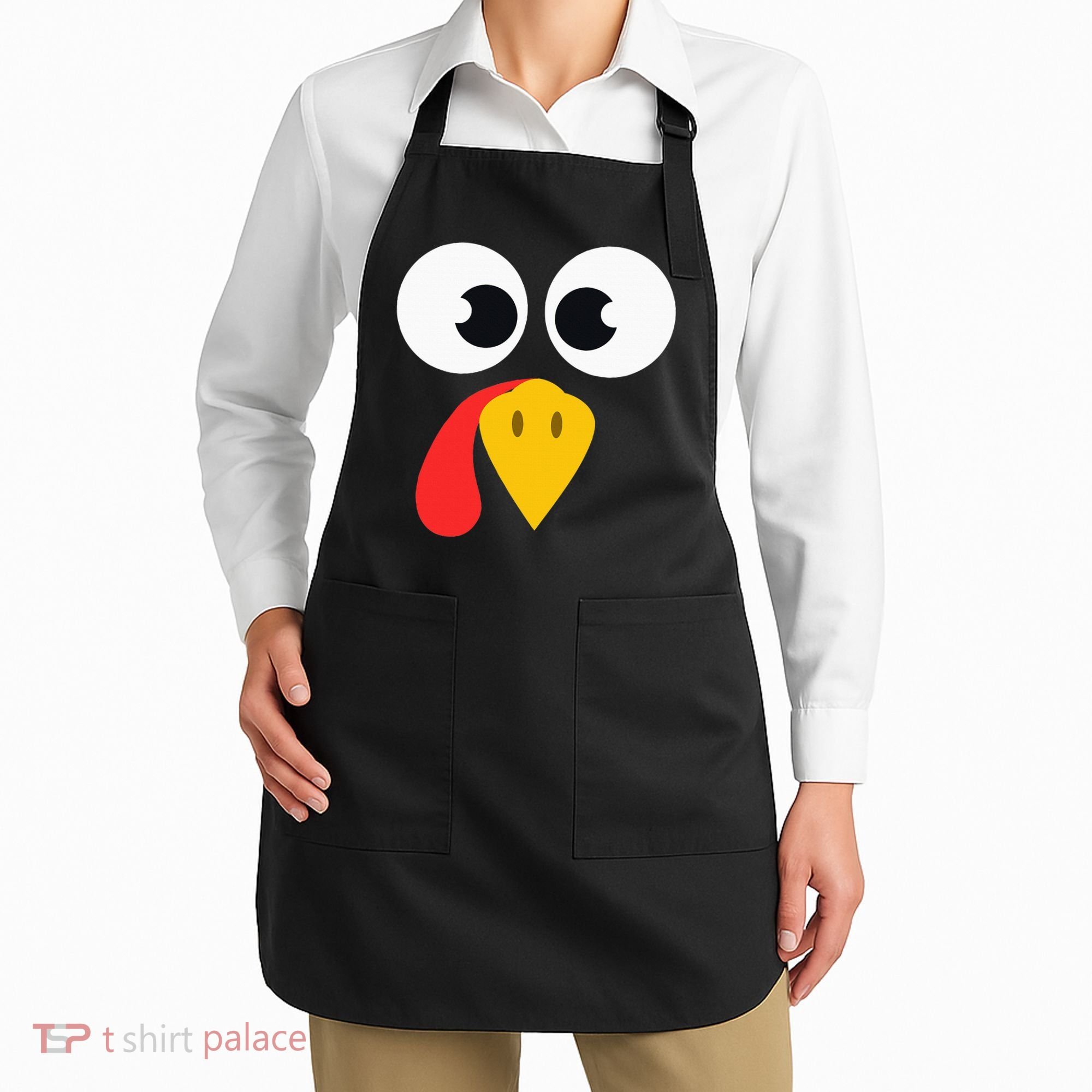 Cute Turkey Face Matching Family Costume Thanksgiving Day Apron