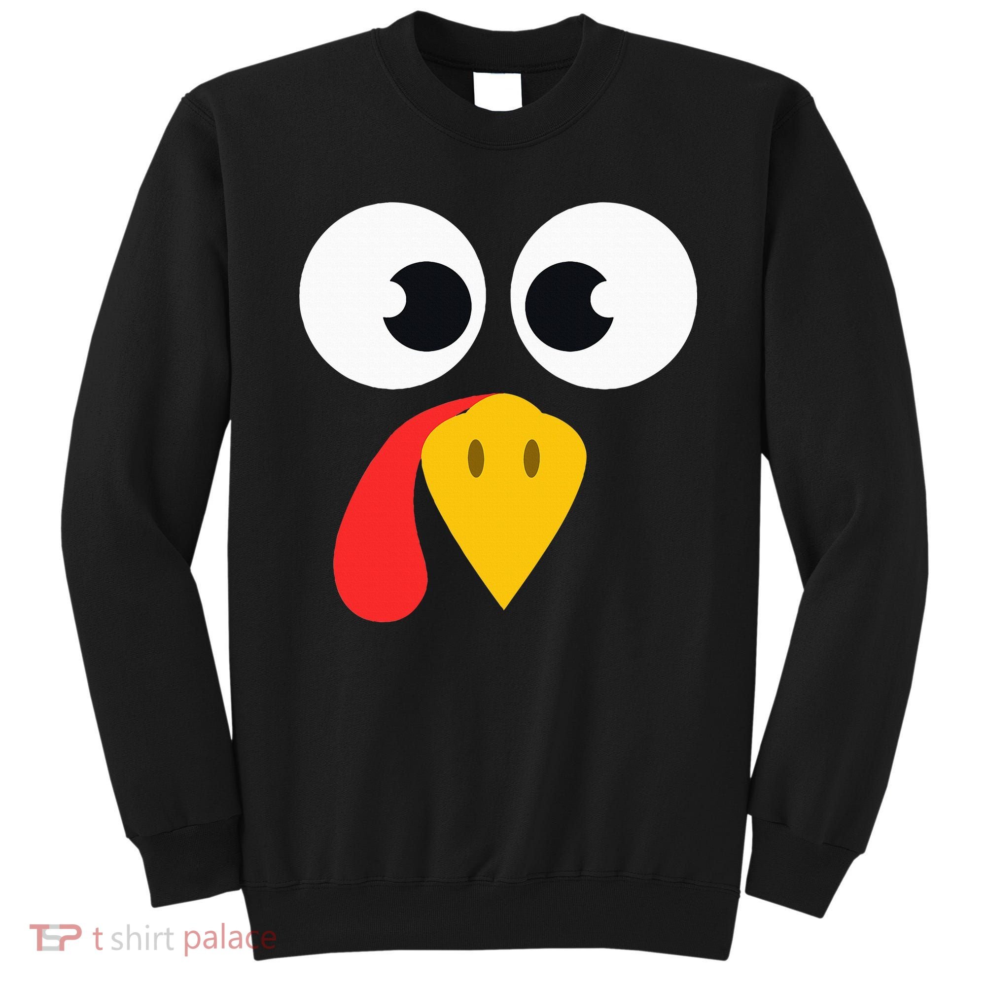 Cute Turkey Face Matching Family Costume Thanksgiving Day Sweatshirt