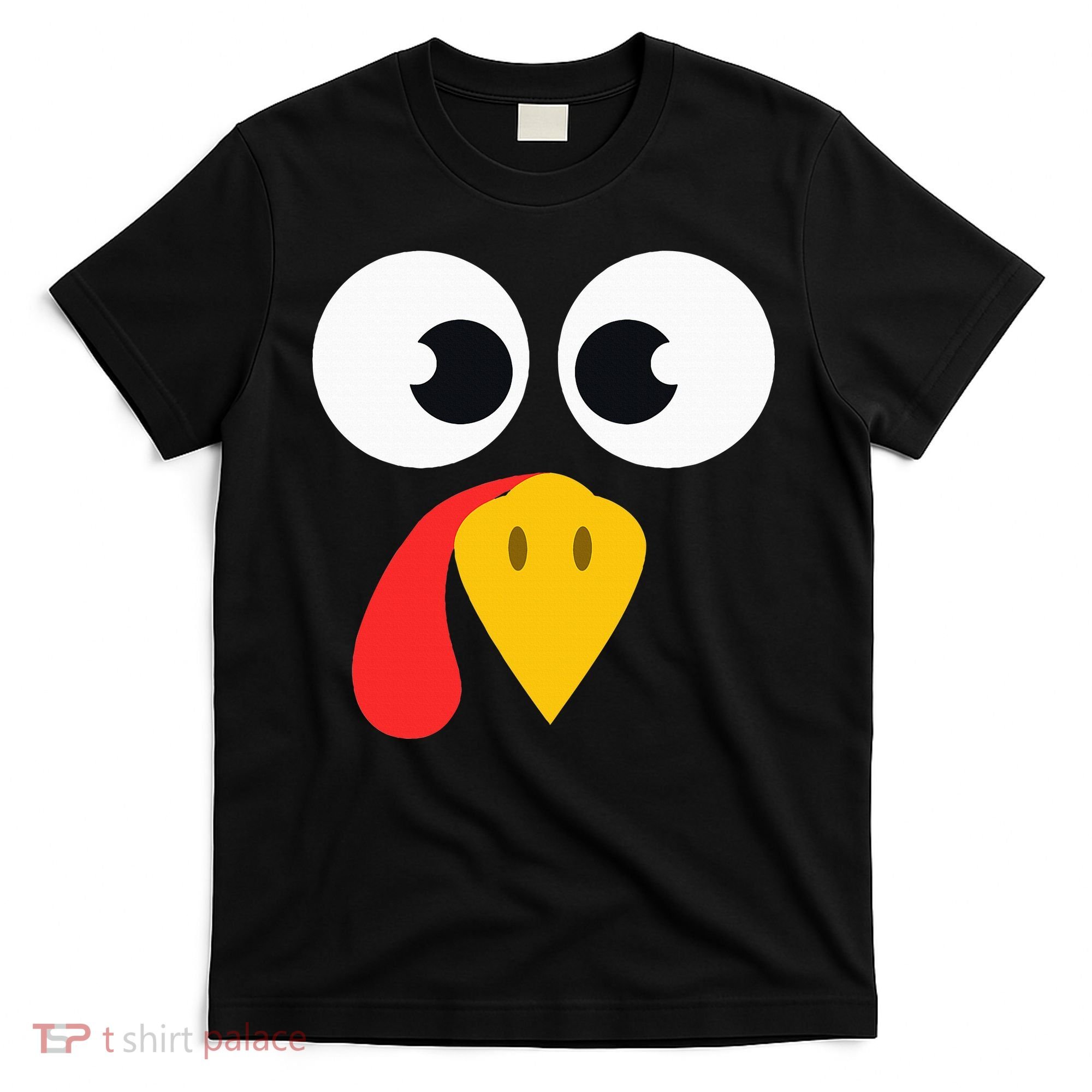 Cute Turkey Face Matching Family Costume Thanksgiving Day T-Shirt