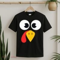Cute Turkey Face Matching Family Costume Thanksgiving Day T-Shirt thumb 2