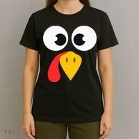 Cute Turkey Face Matching Family Costume Thanksgiving Day T-Shirt thumb 4