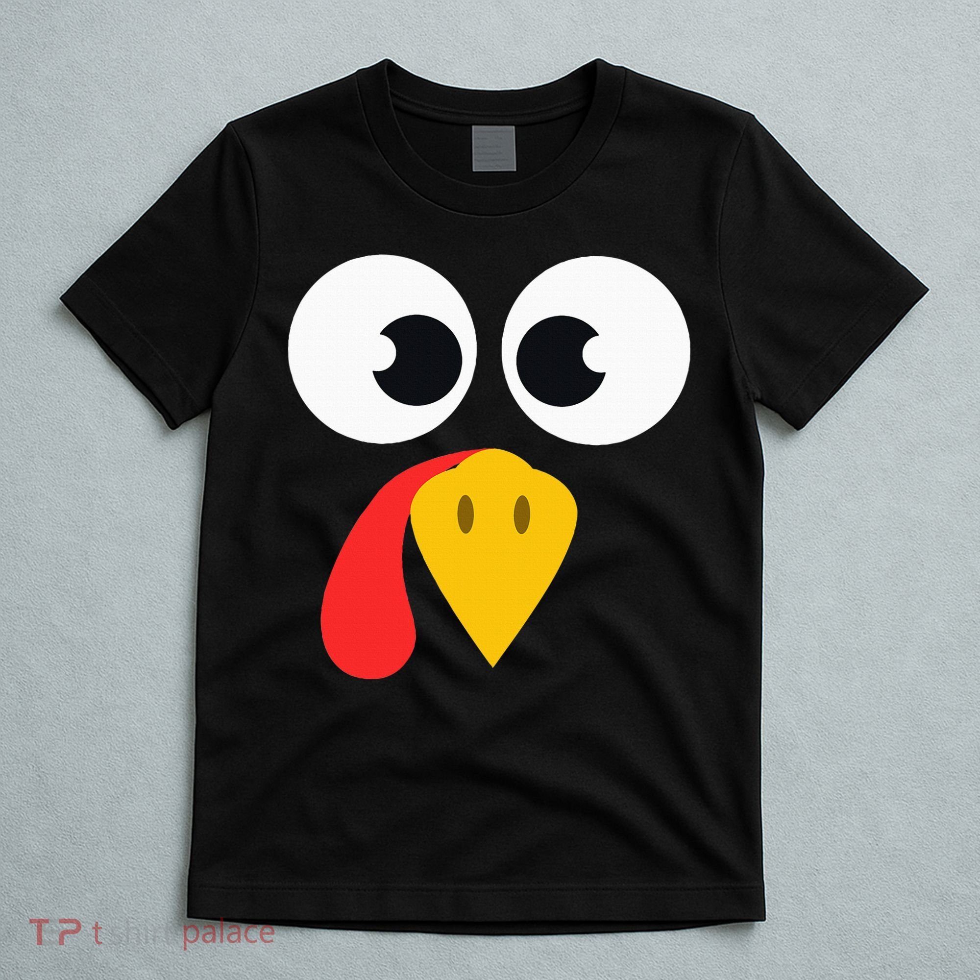 Cute Turkey Face Matching Family Costume Thanksgiving Day T-Shirt