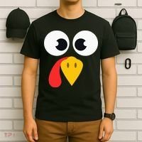 Cute Turkey Face Matching Family Costume Thanksgiving Day T-Shirt thumb 6
