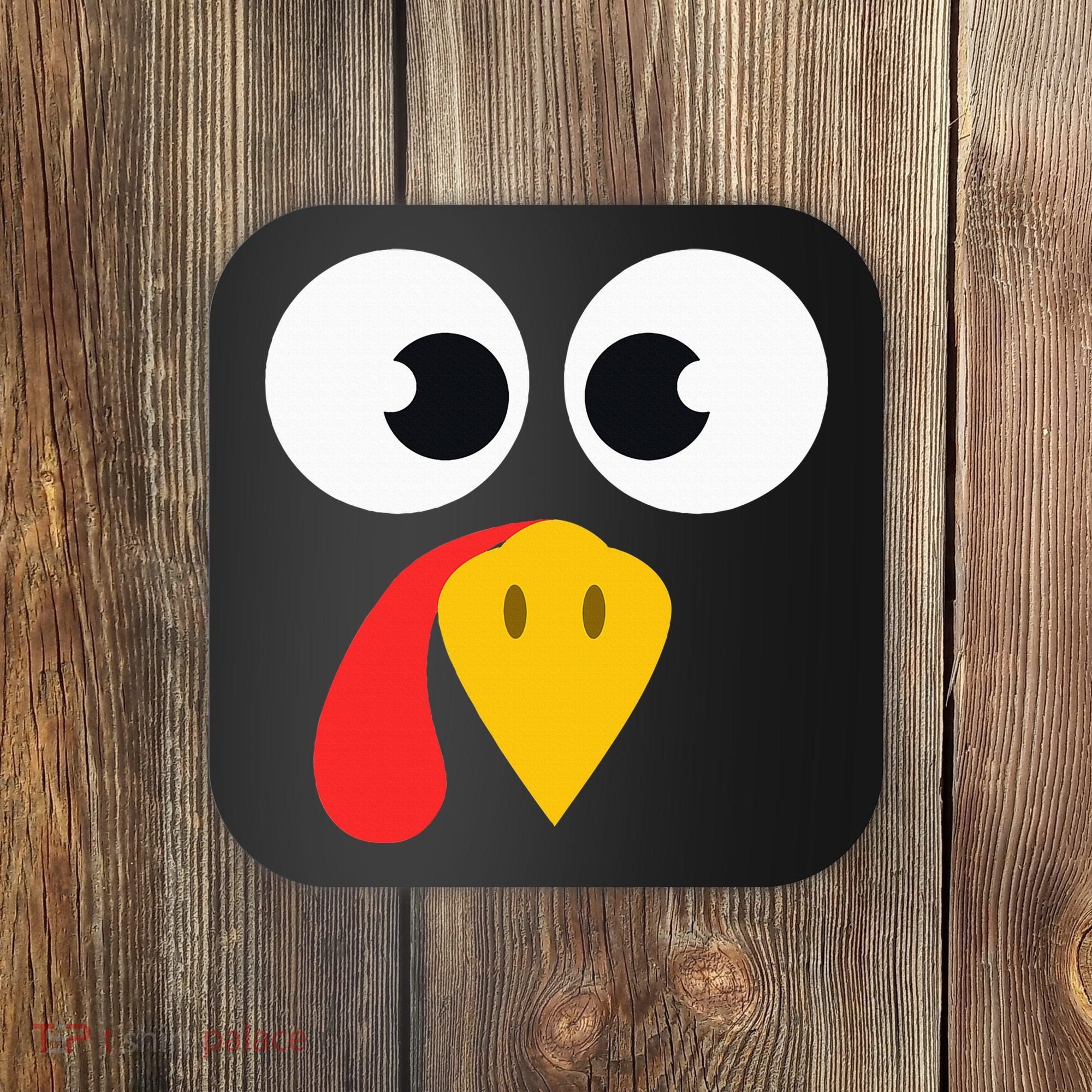 Cute Turkey Face Matching Family Costume Thanksgiving Day Coaster