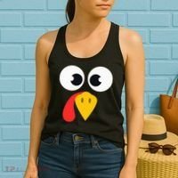 Cute Turkey Face Matching Family Costume Thanksgiving Day Women's Tank Top thumb 2