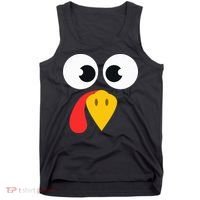 Cute Turkey Face Matching Family Costume Thanksgiving Day Tank Top thumb 0