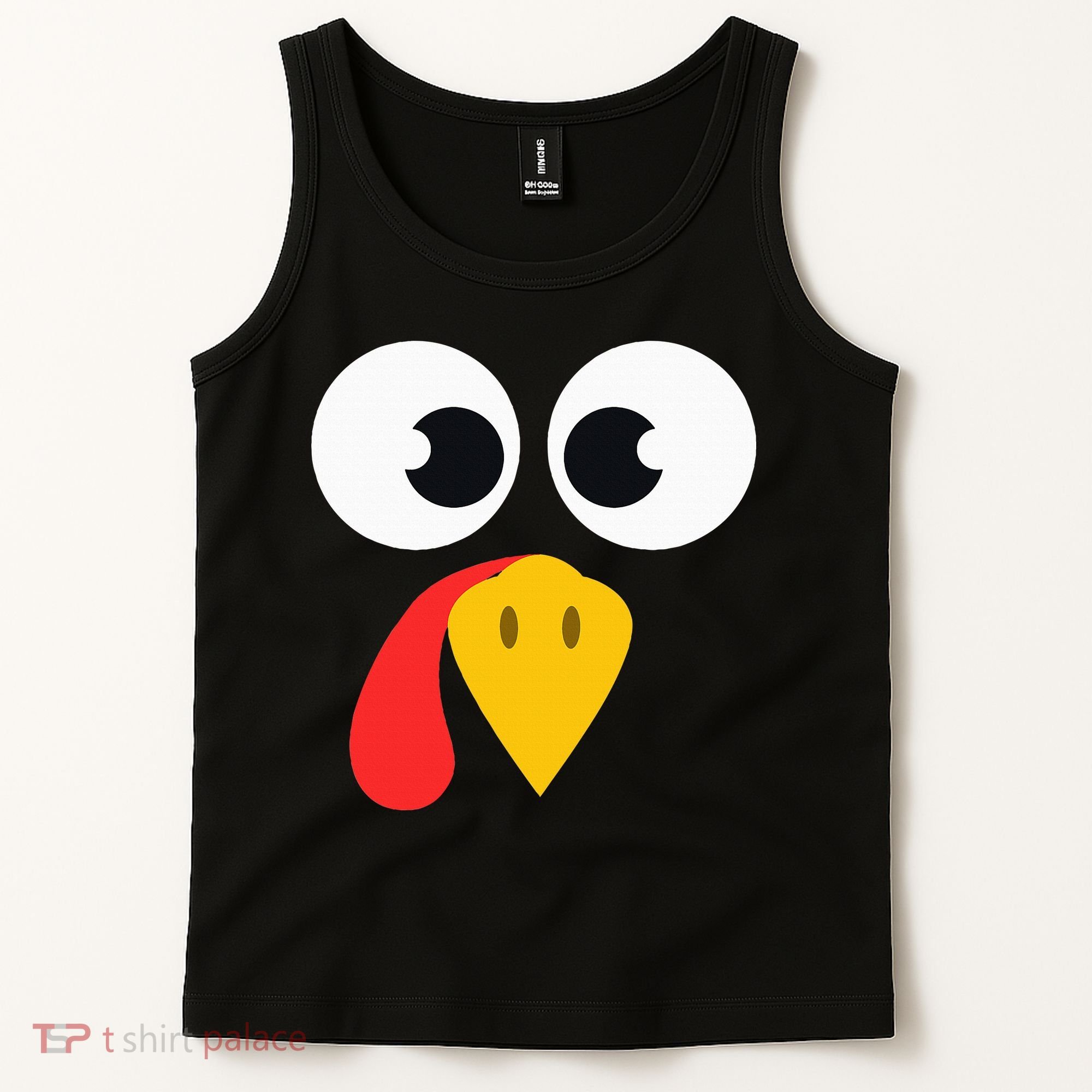 Cute Turkey Face Matching Family Costume Thanksgiving Day Tank Top