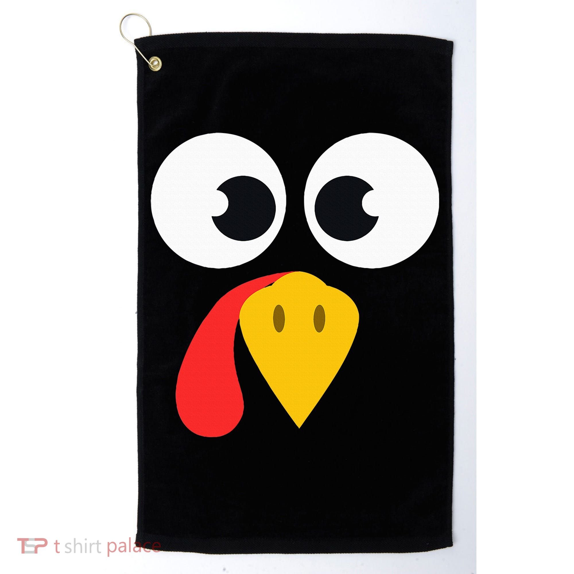 Cute Turkey Face Matching Family Costume Thanksgiving Day Golf Towel