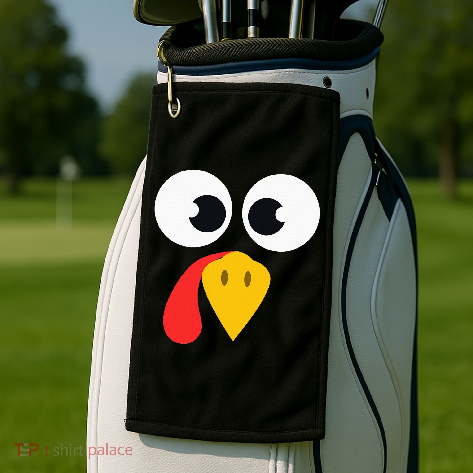Cute Turkey Face Matching Family Costume Thanksgiving Day Golf Towel