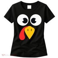 Cute Turkey Face Matching Family Costume Thanksgiving Day Women's T-Shirt thumb 0