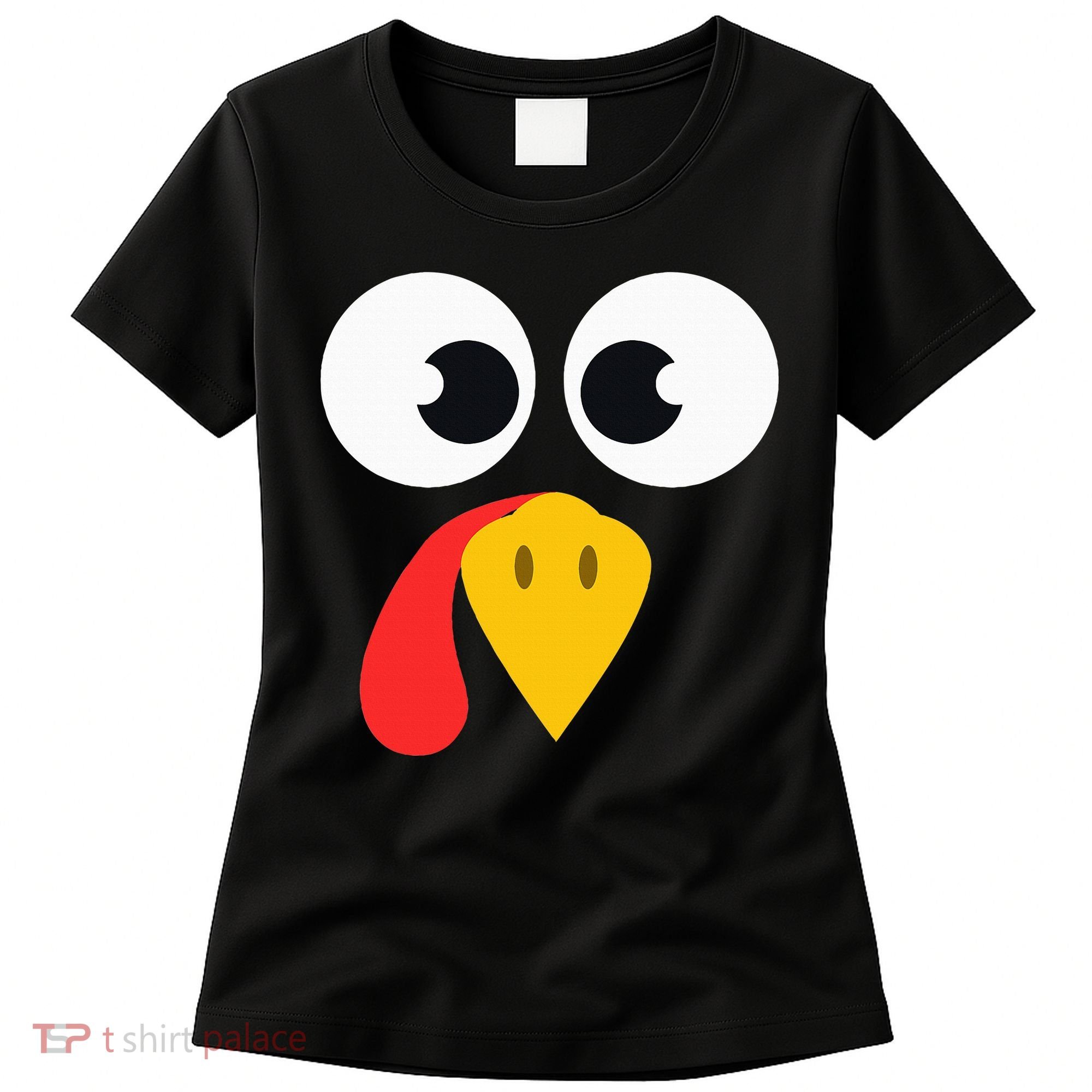 Cute Turkey Face Matching Family Costume Thanksgiving Day Women's T-Shirt