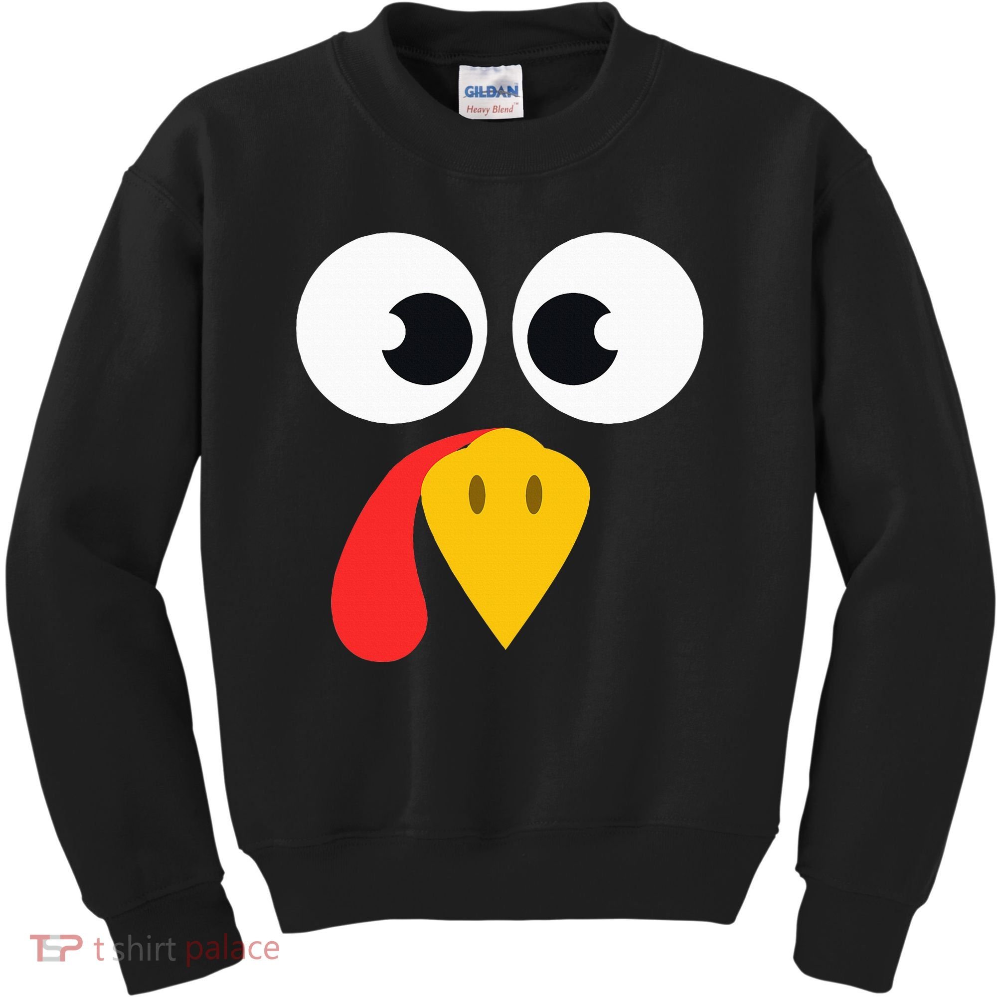 Cute Turkey Face Matching Family Costume Thanksgiving Day Kids Sweatshirt